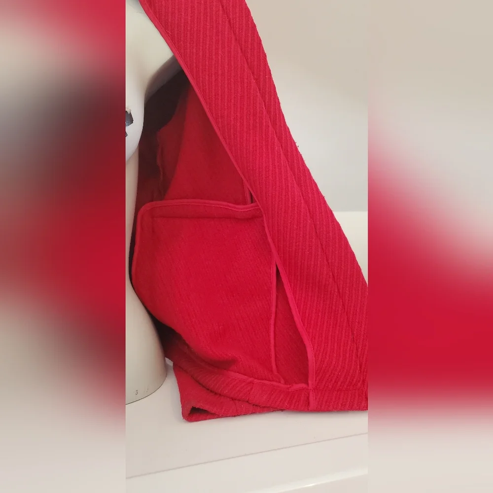 Little Red Winter Coat With Hood Faux Fur - Picture 11 of 13